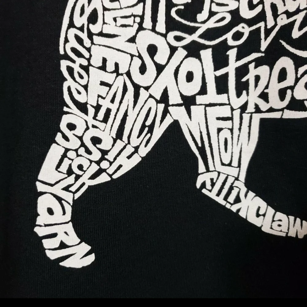 LA Pop Art NWT cat words to make a cat graphic long sleeve shirt - Picture 7 of 8